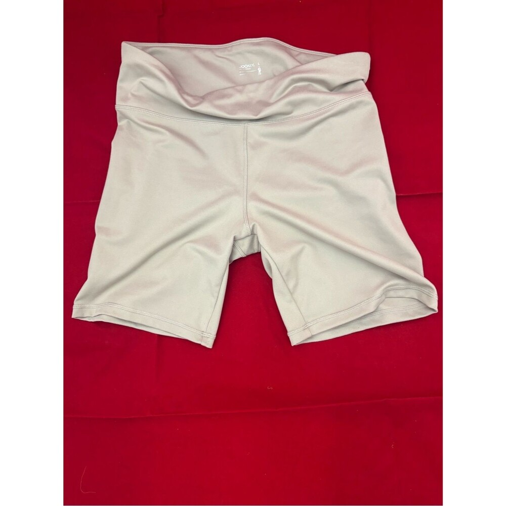 Jockey Women's Large Gray High Rise Biker Shorts Yoga Athletic Workout